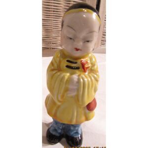Vintage Japan Asian Oriental occupied Japan figurine man long hair braid